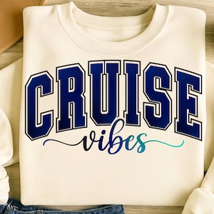 Cruise Vibes PNG: Sublimation Design for T-Shirts (Digital Download, 14x14 inches)