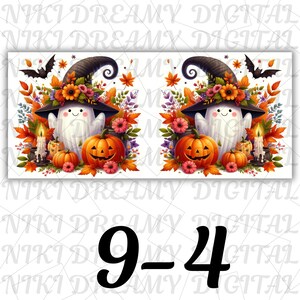 Cute Spooky Season Mug Wrap, 11 oz & 15 oz Halloween Coffee Mug Template, Fall Vibes Png, Pumpkin Mug Sublimation Designs, Digital Download