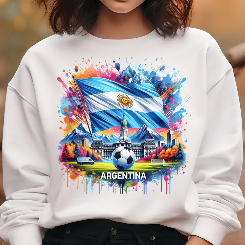 Argentina PNG T-Shirt Design Argentina Flag Soccer Png Sublimation Designs Argentina Shirt Png Trending Png Bestseller Png Digital Download