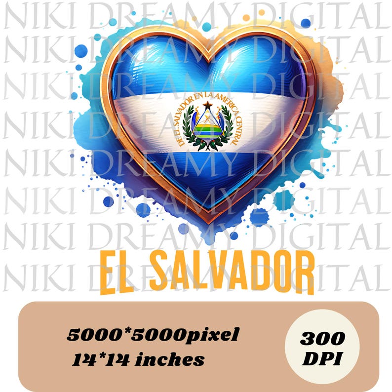 El Salvador PNG, Sublimation Designs, El Salvador Flag Png, Heart Png, El Salvador Shirt, T-Shirt Png, Trending Png, Digital Download DTF