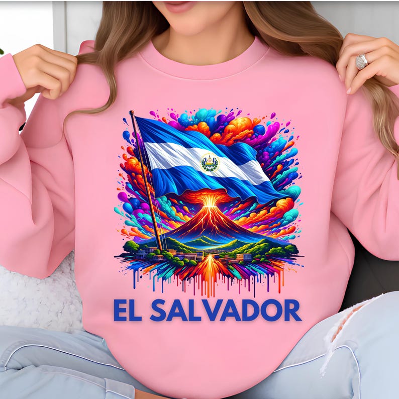 El Salvador Flag Png Sublimation Designs, Flag Png, Volcano Png, El Salvador Shirt, T-Shirt Design, Trending Png, Digital Download PNG