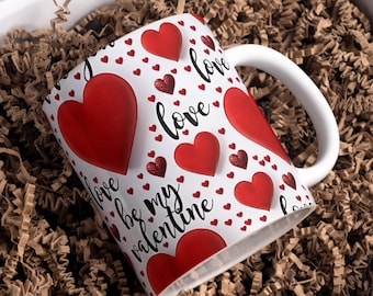 Love Mug Wrap, 11oz & 15oz Coffee Mug Wrap, Mug Wrap Png, Coffee Mug Png Sublimation Designs, Valentines Day Mug Wrap, Digital Download PNG