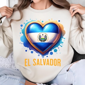El Salvador PNG, Sublimation Designs, El Salvador Flag Png, Heart Png, El Salvador Shirt, T-Shirt Png, Trending Png, Digital Download DTF