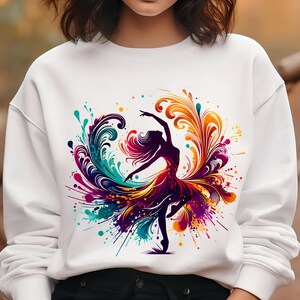 Ballerina PNG T-Shirt Design Dancing Girl Png Sublimation Designs Colorful Png Dancer Png Dance Shirt Png Dance Png Digital Download PNG DTF