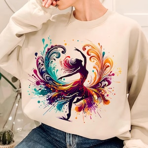 Ballerina PNG T-Shirt Design Dancing Girl Png Sublimation Designs Colorful Png Dancer Png Dance Shirt Png Dance Png Digital Download PNG DTF