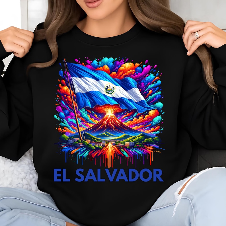 El Salvador Flag Png Sublimation Designs, Flag Png, Volcano Png, El Salvador Shirt, T-Shirt Design, Trending Png, Digital Download PNG