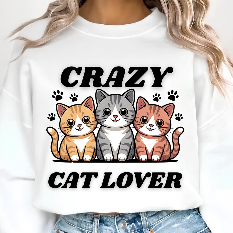 Crazy Cat Lover PNG Sublimation Designs, Cute Cat Png, Crazy Cat Lady Png, Cat Lover Png, Trending Png, T-Shirt Design, Digital Download PNG