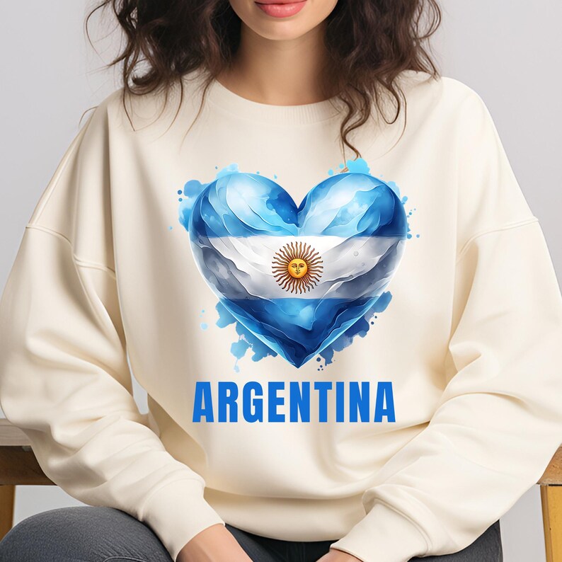 Argentina PNG, Sublimation Designs, Heart Png, T-Shirt Png, Trending Png, Shirt Design, Sweatshirt Design, Sublimation Png, Digital Download