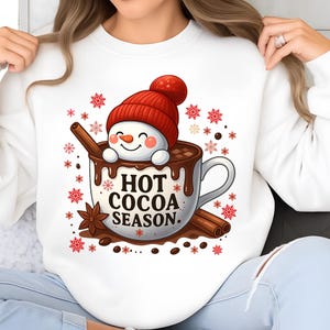 Hot Cocoa PNG T-Shirt Design Snowman Png Snowflake Png Christmas Png Sublimation Designs Christmas Shirt Png Coffee Png Digital Download DTF