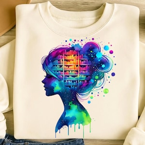 Library Png, Sublimation Designs, Girl Png, Book Lover Png, Trendy Png, Reading Png, T-Shirt Design, Instant Digital Download Png