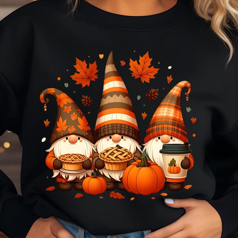 Fall Gnomes Png, Sublimation Designs, Fall Leaves Png, Pumpkin Season Png, Autumn Leaves Png, Pumpkins Png, T-Shirt Design, Digital Download