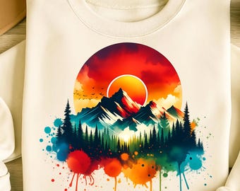 Mountain Landscape PNG T-Shirt Design Forest Png Sunset Png Adventure Png Sublimation Designs Trending Png Mountain Png Digital Download DTF