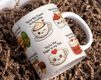 3D Food Pun Mug Wrap PNG, 11oz & 15oz Coffee Mug Wrap, Mug Wrap, Coffee Mug Png Sublimation Designs, Valentine Mug Wrap, Digital Download