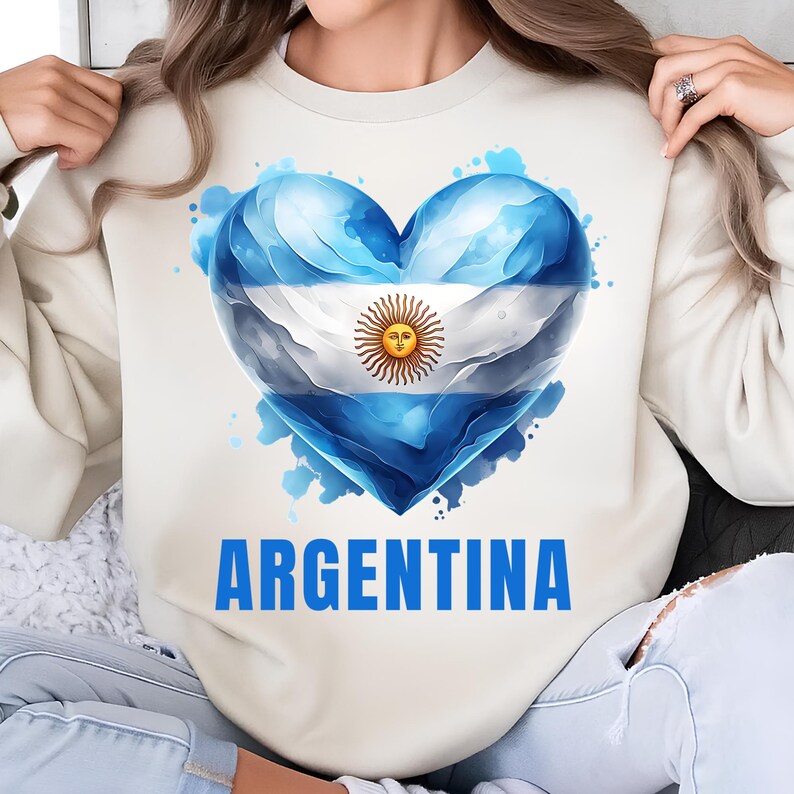 Argentina PNG, Sublimation Designs, Heart Png, T-Shirt Png, Trending Png, Shirt Design, Sweatshirt Design, Sublimation Png, Digital Download