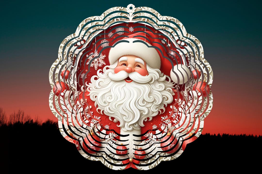 Christmas Santa Wind Spinner Sublimation Designs, Wind Spinner PNG ...