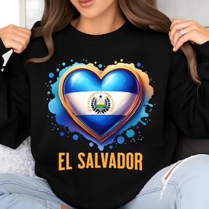 El Salvador PNG, Sublimation Designs, El Salvador Flag Png, Heart Png, El Salvador Shirt, T-Shirt Png, Trending Png, Digital Download DTF
