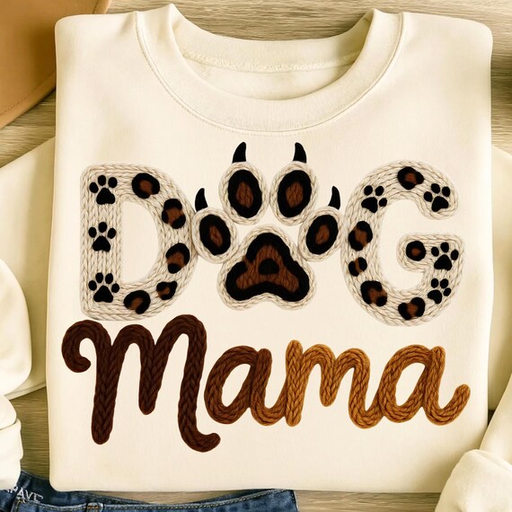 Faux Yarn Dog Mama Png T-Shirt Design Dog Lover Png Dog Mama Png Sublimation Designs Trending Png Crochet Design Png Digital Download PNG