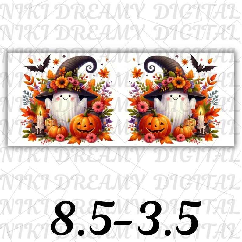 Cute Spooky Season Mug Wrap, 11 oz & 15 oz Halloween Coffee Mug Template, Fall Vibes Png, Pumpkin Mug Sublimation Designs, Digital Download
