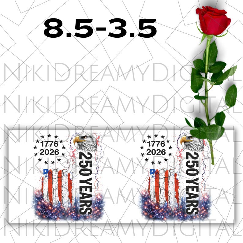 250 America Mug Wrap PNG, 11 oz & 15 oz Coffee Mug Wrap, Anniversary Mug Wrap, Coffee Cup Sublimation Designs,  Mug Wrap, Digital Download