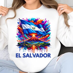El Salvador Flag Png Sublimation Designs, Flag Png, Volcano Png, El Salvador Shirt, T-Shirt Design, Trending Png, Digital Download PNG