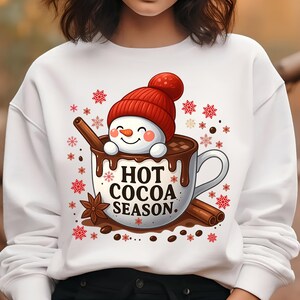 Hot Cocoa PNG T-Shirt Design Snowman Png Snowflake Png Christmas Png Sublimation Designs Christmas Shirt Png Coffee Png Digital Download DTF