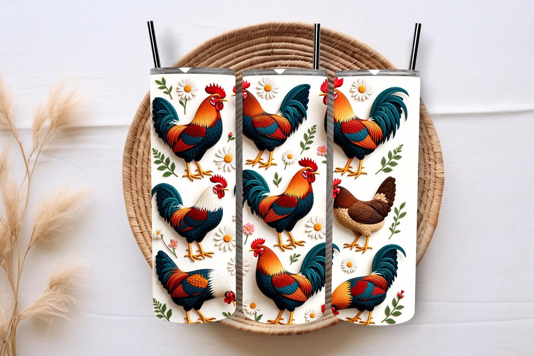 3D Chicken Tumbler Wrap PNG 20 Oz Skinny Tumbler Sublimation Designs ...