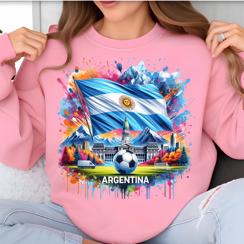 Argentina PNG T-Shirt Design Argentina Flag Soccer Png Sublimation Designs Argentina Shirt Png Trending Png Bestseller Png Digital Download
