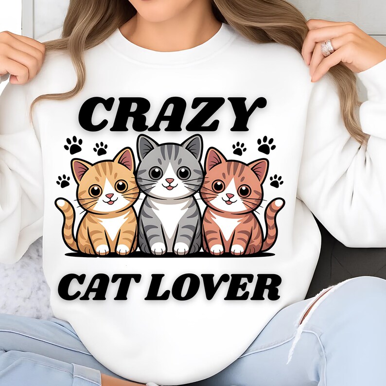 Crazy Cat Lover PNG Sublimation Designs, Cute Cat Png, Crazy Cat Lady Png, Cat Lover Png, Trending Png, T-Shirt Design, Digital Download PNG