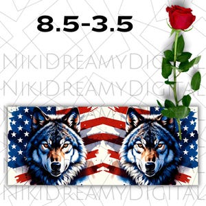 USA Mug Wrap PNG, Wolf Mug Wrap, 11 oz & 15 oz Coffee Mug Wrap, Patriotic Mug Wrap, Coffee Cup Sublimation Designs, Instant Digital Download