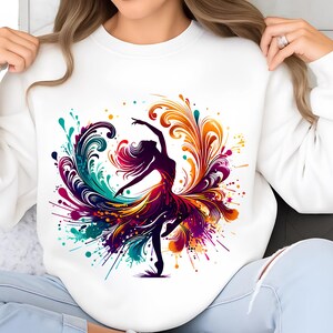 Ballerina PNG T-Shirt Design Dancing Girl Png Sublimation Designs Colorful Png Dancer Png Dance Shirt Png Dance Png Digital Download PNG DTF