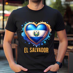 El Salvador PNG, Sublimation Designs, El Salvador Flag Png, Heart Png, El Salvador Shirt, T-Shirt Png, Trending Png, Digital Download DTF
