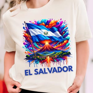 El Salvador Flag Png Sublimation Designs, Flag Png, Volcano Png, El Salvador Shirt, T-Shirt Design, Trending Png, Digital Download PNG