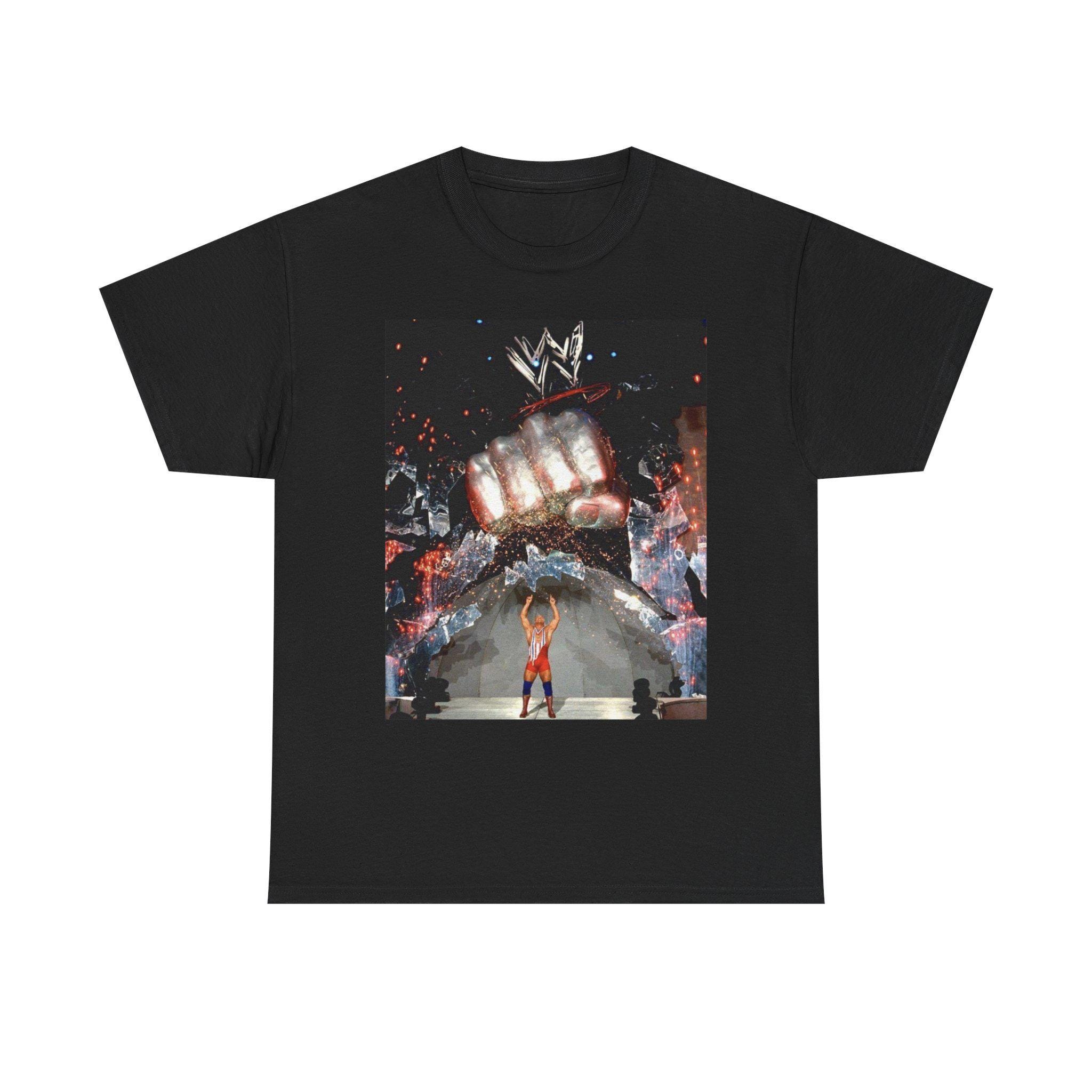 Vintage Kurt Angle WWE Smackdown Fist Tee, Retro Unisex Heavy Cotton Tshirt, Wrestling Fan Gift, Graphic Tee, Classic Wrestling Shirt