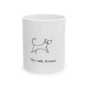 Tail-Wag Activated Dog Lover Mug, Funny Puppy Gift, Ceramic Cup for Dog Owners, Pet Lover Coffee Mug, Cute Animal Kitchen Decor