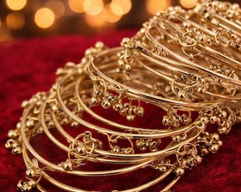 Bangles with Dangling Charms,ghunghroo bangles – Ethnic Wedding Jewelry Set