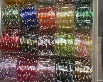 Indische Armreifen Set | 24 Farbgläser | Indianer Fest Schmuck | 288 Teile
