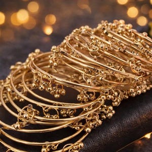 Bangles with Dangling Charms – Ethnic Wedding Jewelry Set