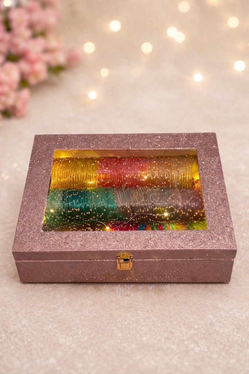 raindrop bangles set, luxury box, luxury bangles box, jelly bangles, Kashmiri bangles set, ghungroo bangles. glass bangles