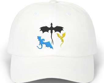 3 Dragons Embroidered Baseball Cap- Fourth Wing, Romantasy Bookish Merch