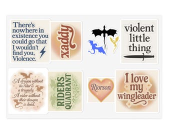 Fourth Wing Sticker Pack: Romantasy Bookish Vinyl Decals