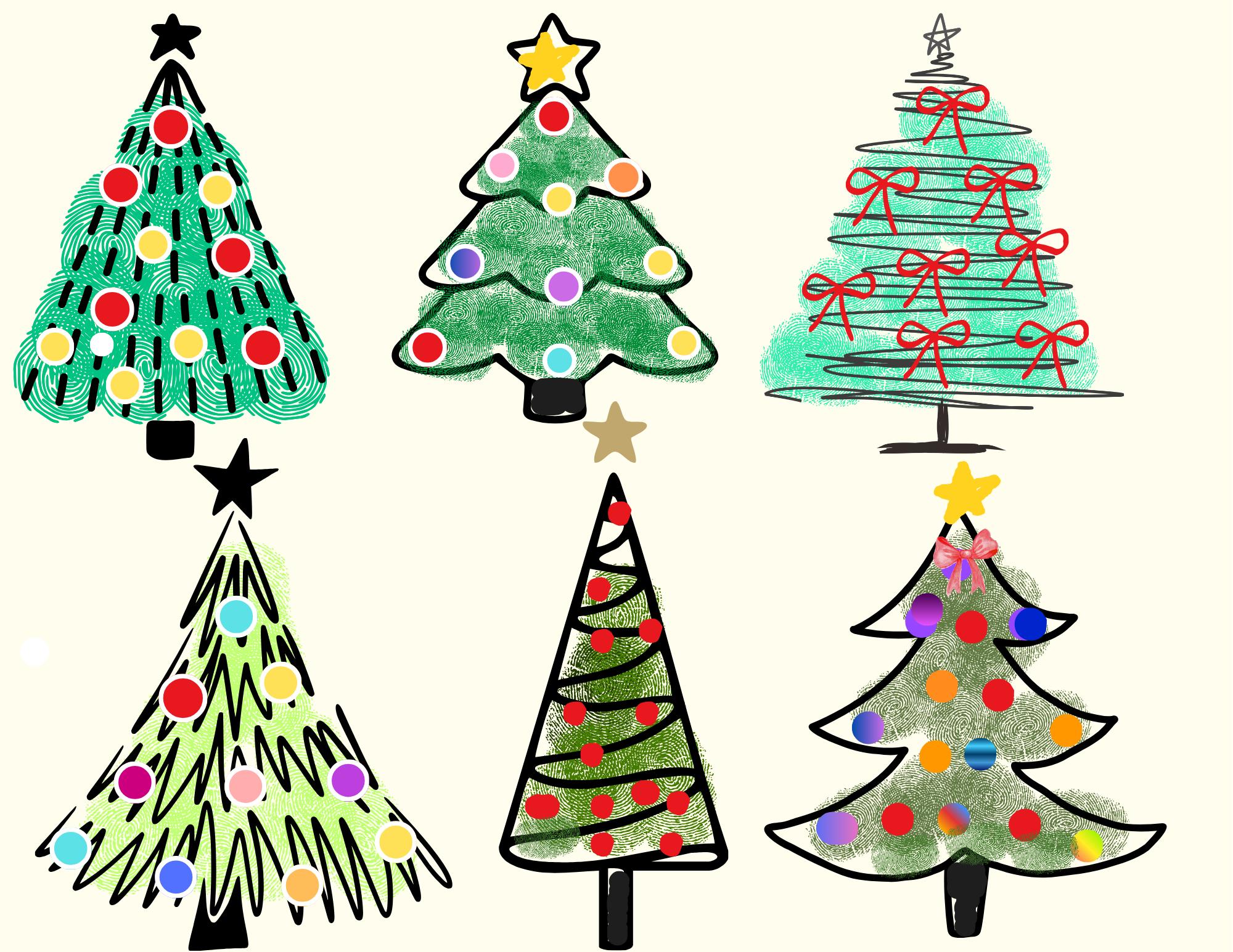 Fingerprint Christmas Tree Craft • Kids Decorate-the-tree Activity ...