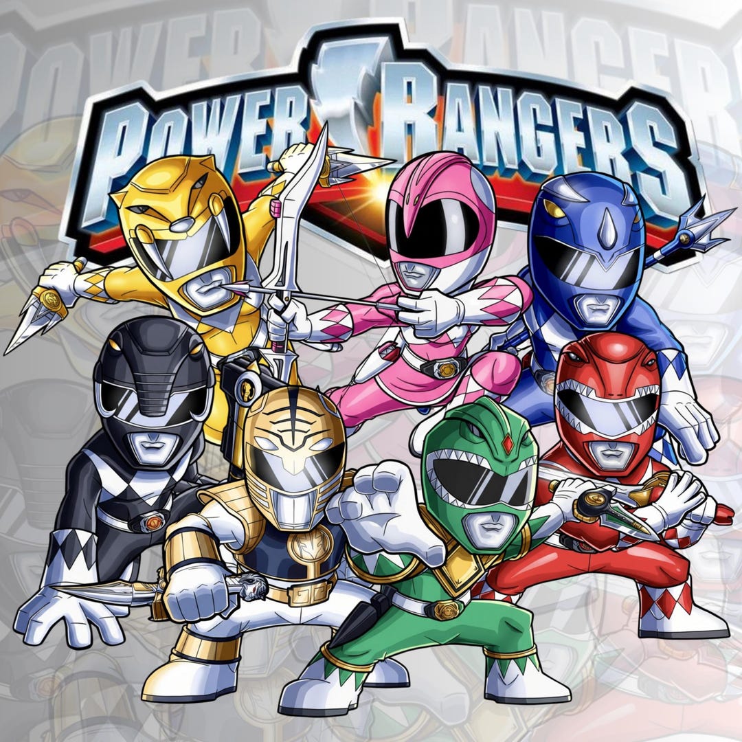 POWER RANGERS Chibi (mighty Morphin) PNG File Bundle. (digital Download ...