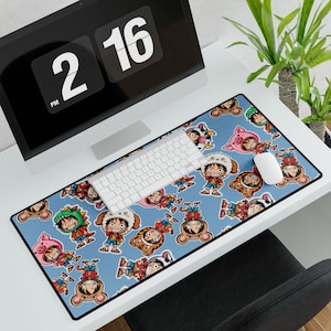 One-piece Luffy, Chibi, different costumes, repeating pattern, seamless pattern, keyboard pad pattern, mouse pad pattern, notebook pattern,