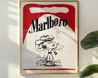 Vintage Snoopy Poster in 14x19 Poster 1958, I Think I Am Allergic