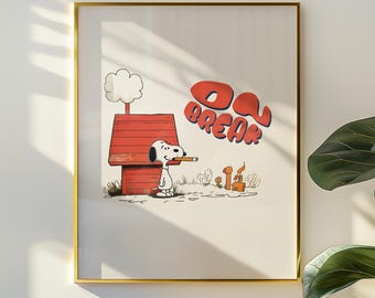 On Break - Snoopy Vintage Hundehaus Druck