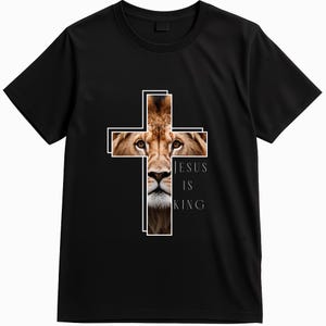 Jesus is King PNG, Christian Cross Design, Religious Sublimation File, Bible Digital Download,Religious Inspirational Art PNG