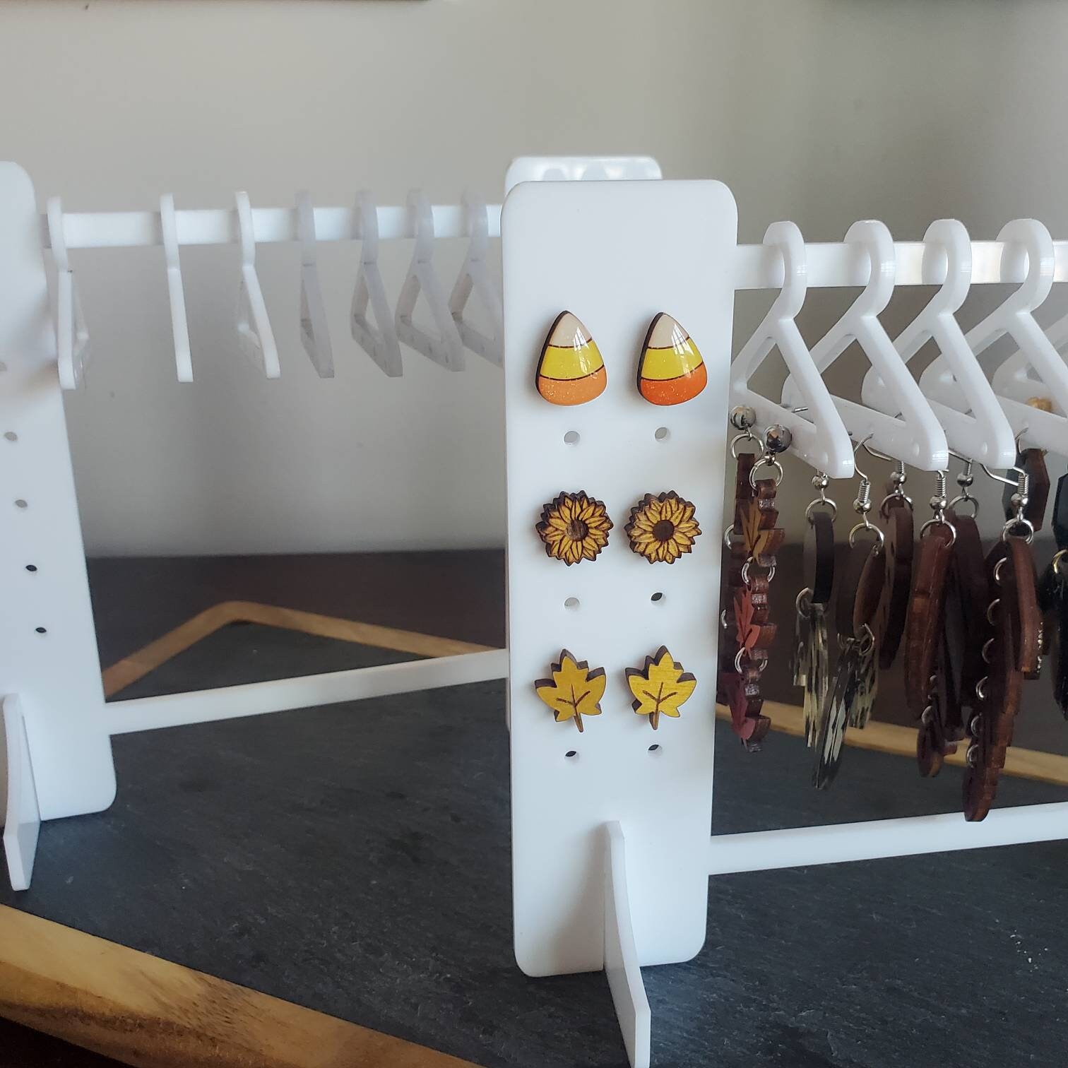 May and Birch Earring Holder Coat Hanger Earring Rack Etsy