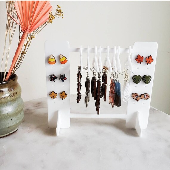 May and Birch Earring Holder Coat Hanger Earring Rack Etsy