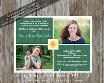 Girl Scout Gold Award Invitations - "Rustic-photo"