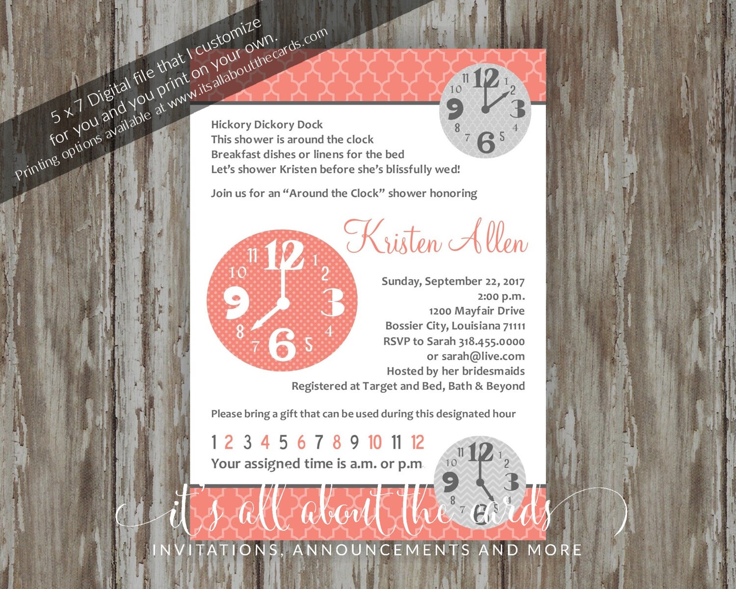 Bridal/wedding Shower Invitations - Digital File 